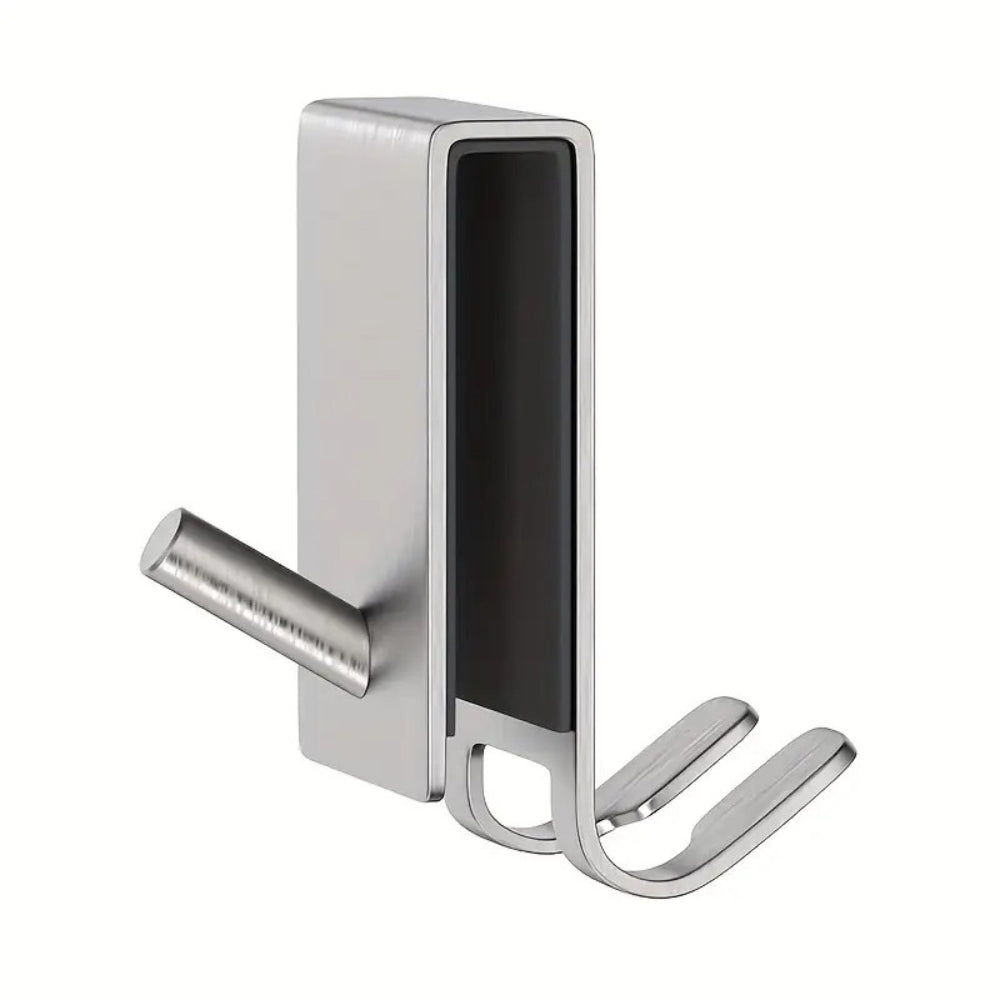 Stainless shower door hooks – Polished finish – Space-saving design – Easy no-drill installation