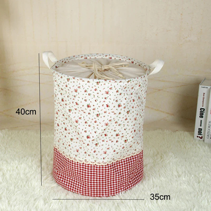 Storage basket – Durable linen – Natural color – Multi-functional for laundry and toys – Stackable design