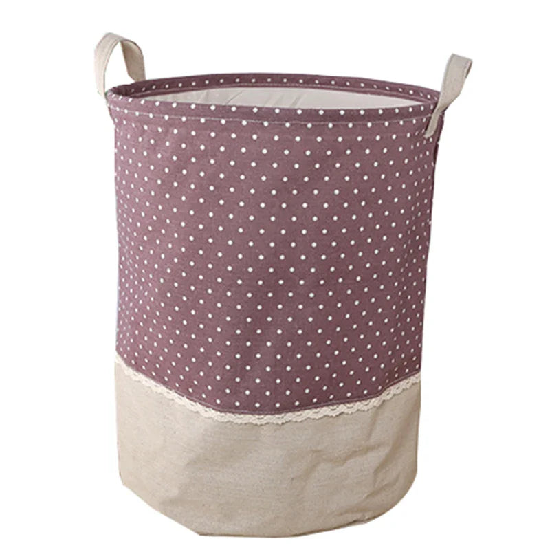 Storage basket – Durable linen – Natural color – Multi-functional for laundry and toys – Stackable design