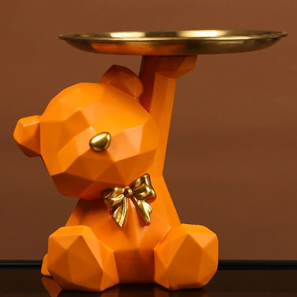 Storage tray – Resin – Geometric bear design – Stylish home or office organizer