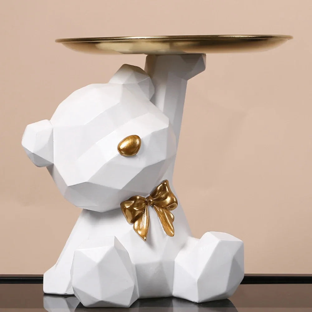 Storage tray – Resin – Geometric bear design – Stylish home or office organizer