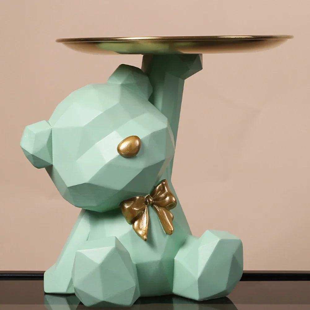 Storage tray – Resin – Geometric bear design – Stylish home or office organizer