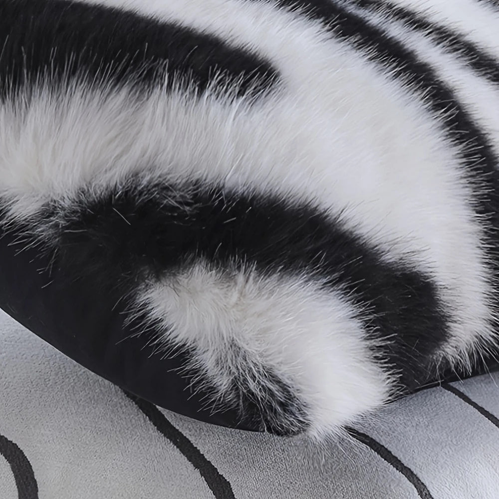 Strié Luxe Faux Fur Cushion Cover