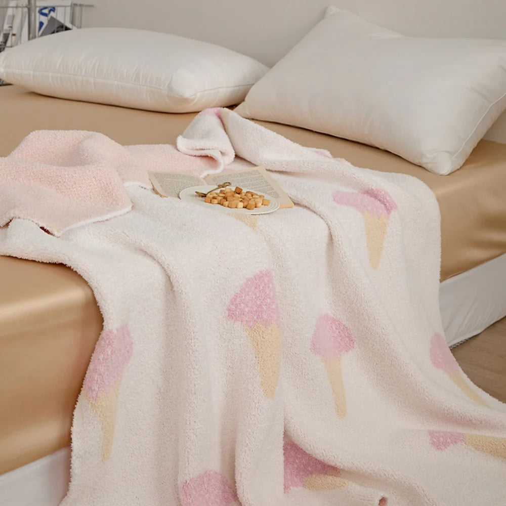 Sucrée Icecream Soft Knit Throw Blanket