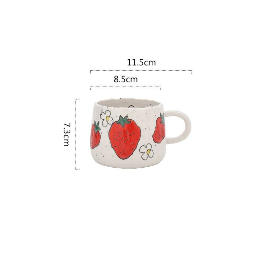 Sunny Fruit Ceramic Coffee Mug Set