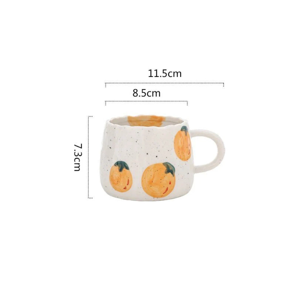 Sunny Fruit Ceramic Coffee Mug Set
