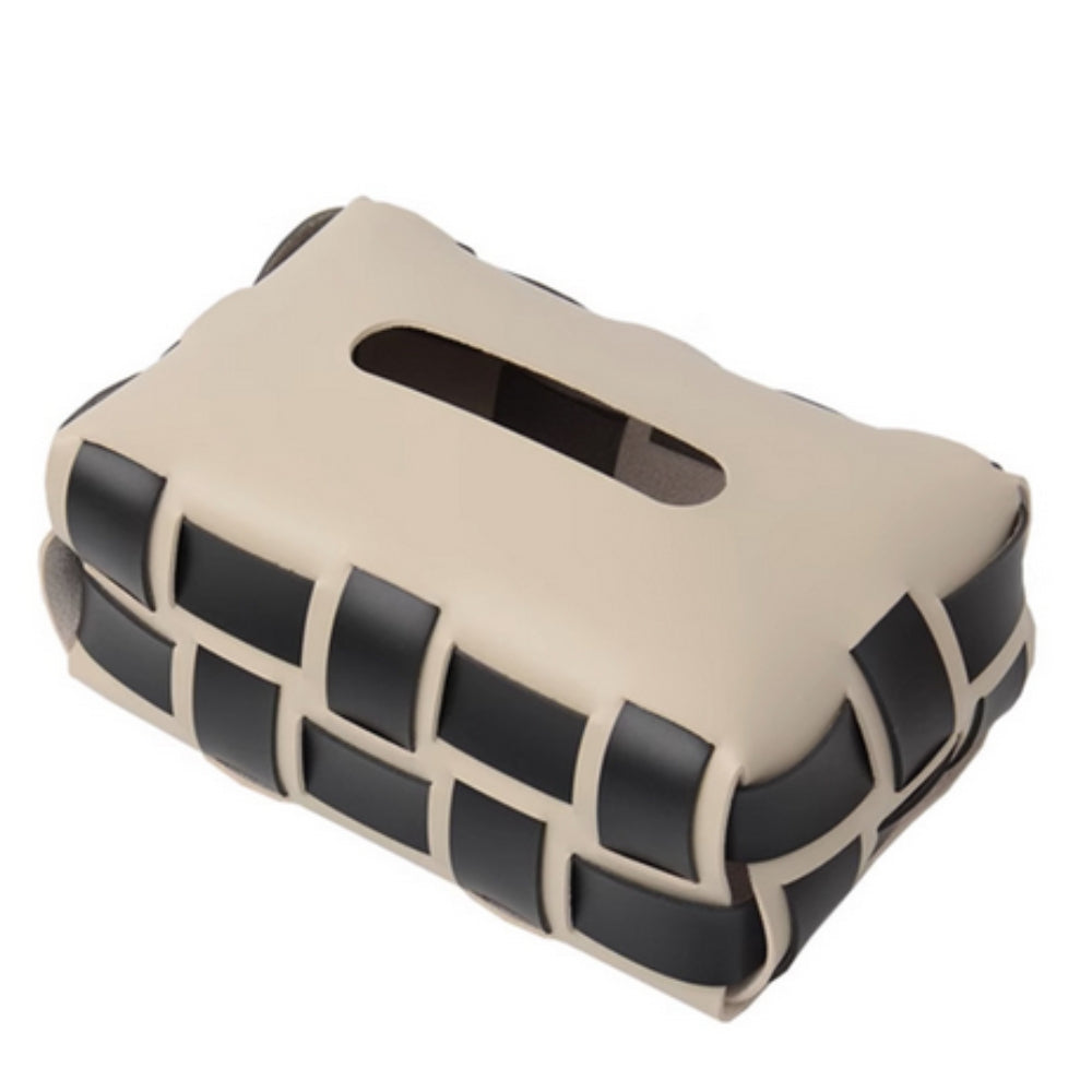 Braided Vegan Leather Tissue Holder