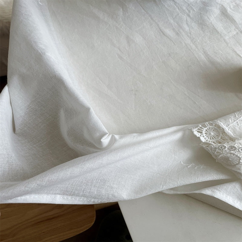 Tablecloth – Cotton lace – French white design – Elegant dining accessory – Machine washable