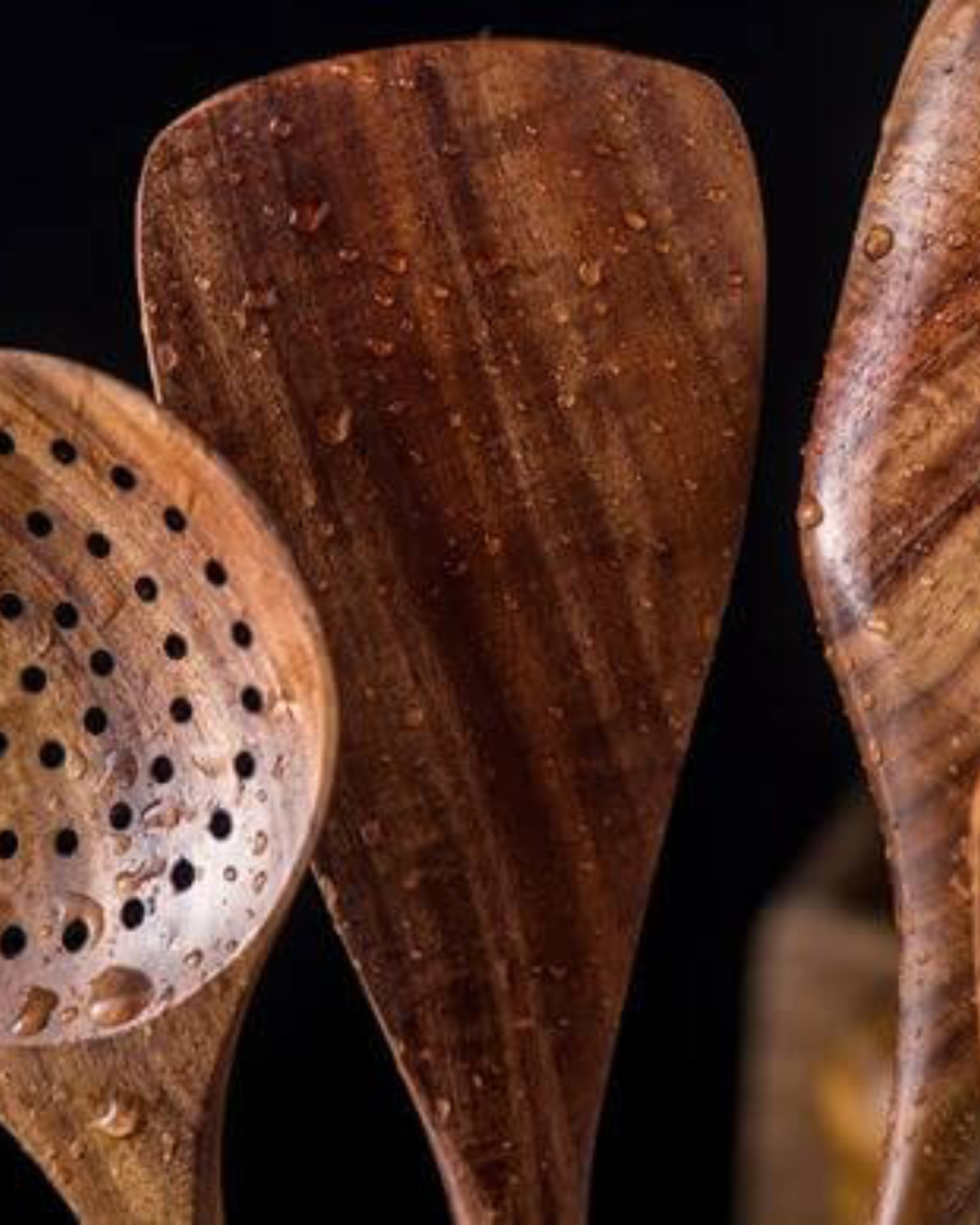 Teak Wooden Kitchen Utensil Set – Durable Cooking Tools – Elegant Design for Cooking and Serving