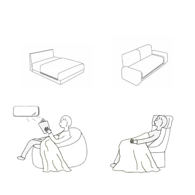 Throw blanket – Knitted fabric  – Cozy sofa accessory with tassels