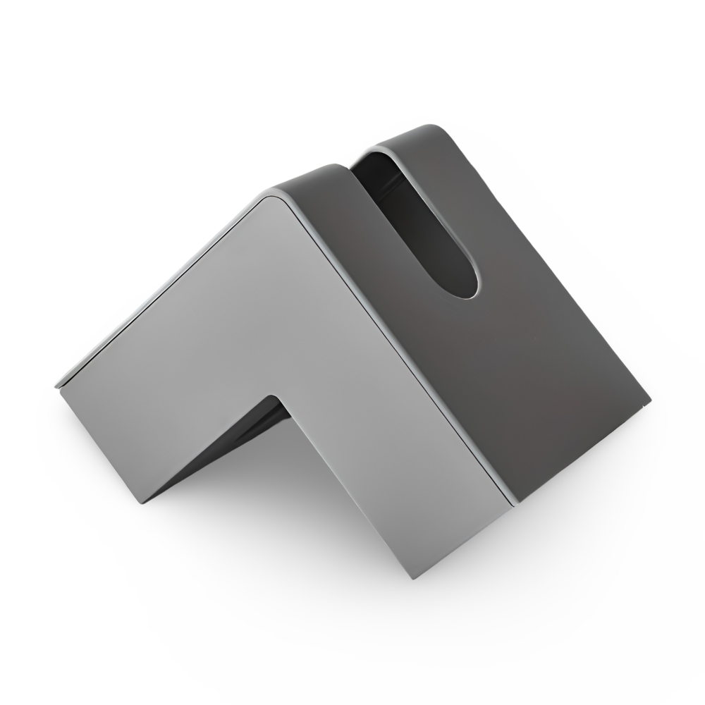 Tissue box cover – L-shaped design – Sleek plastic – Space-saving corner solution – White