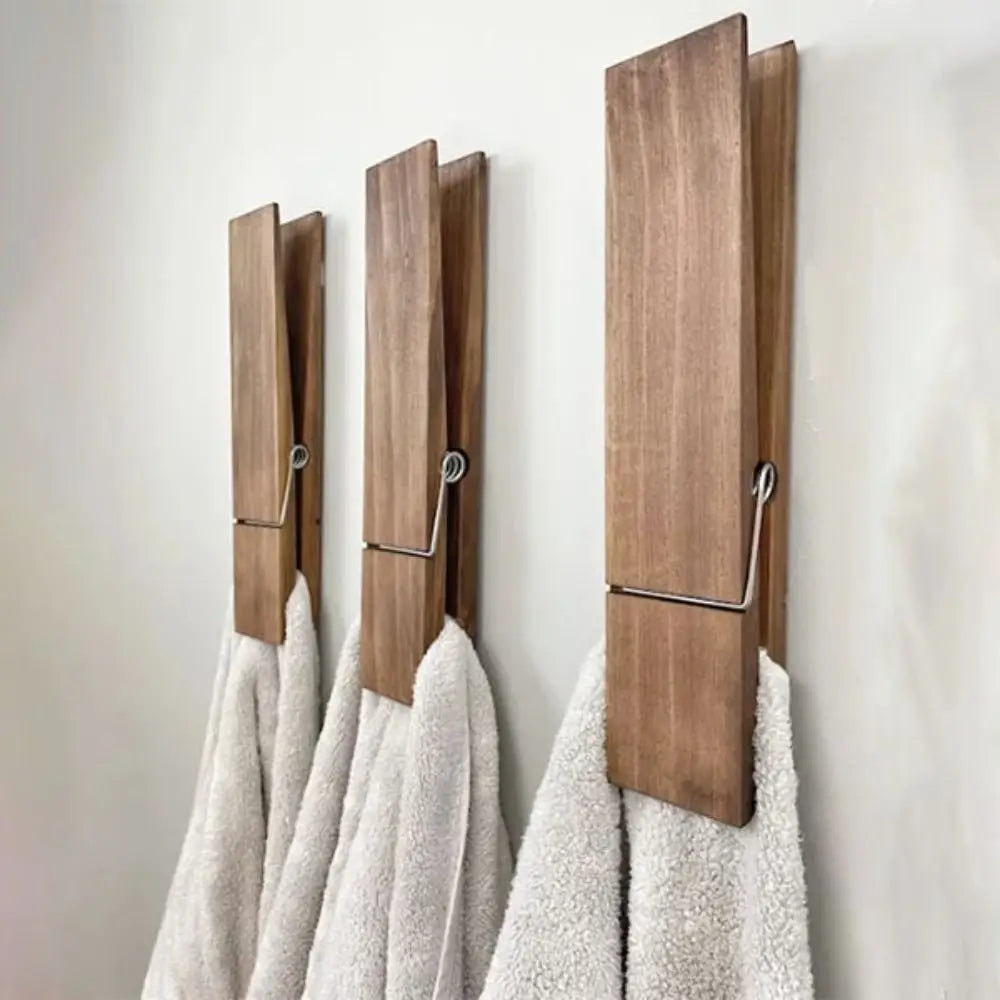 Towel clip – Premium wood – Elegant design – Stylish bathroom organizer