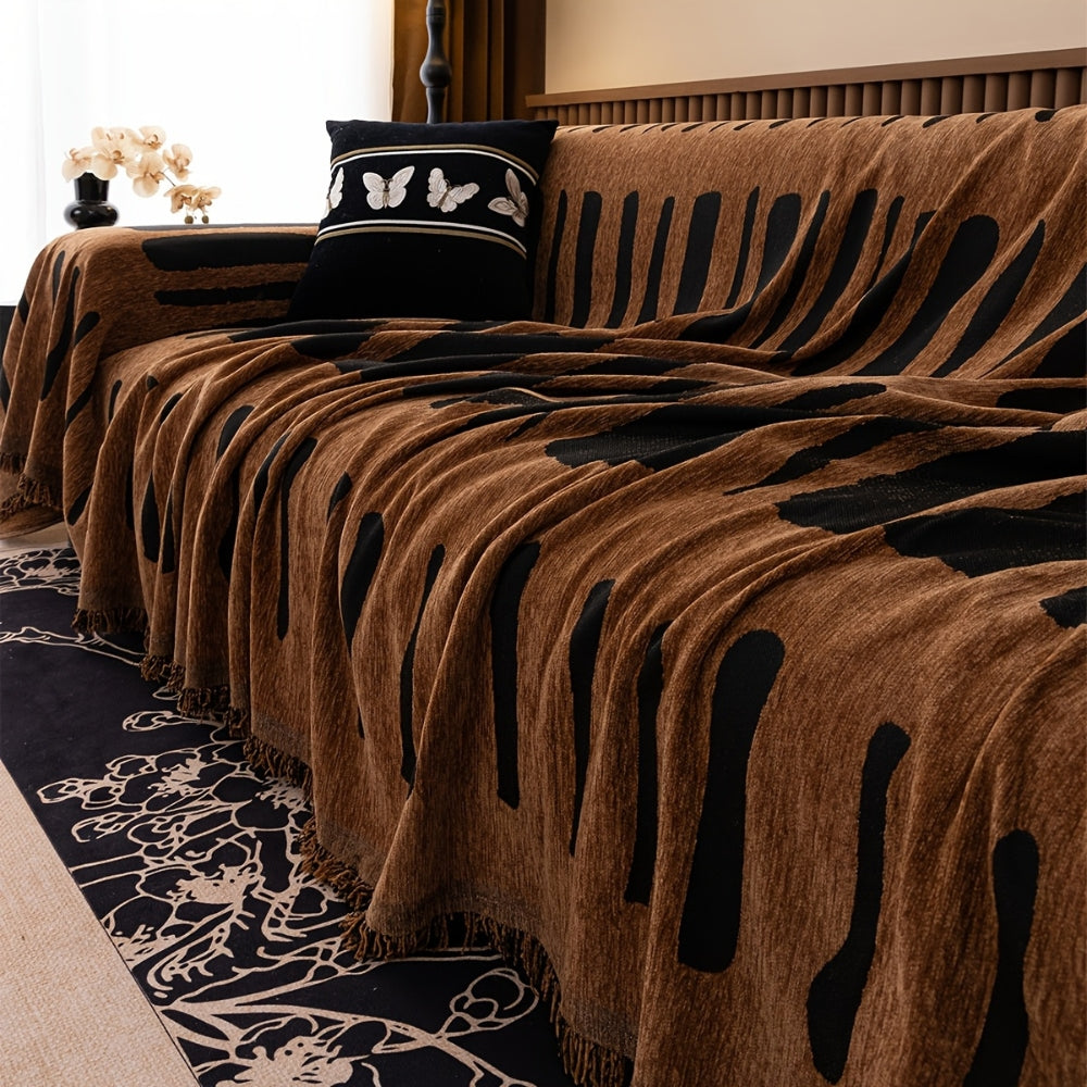 Tribal Geometric Chenille Sofa Cover