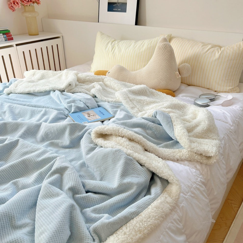 Solène Floral Embossed Sherpa Blanket