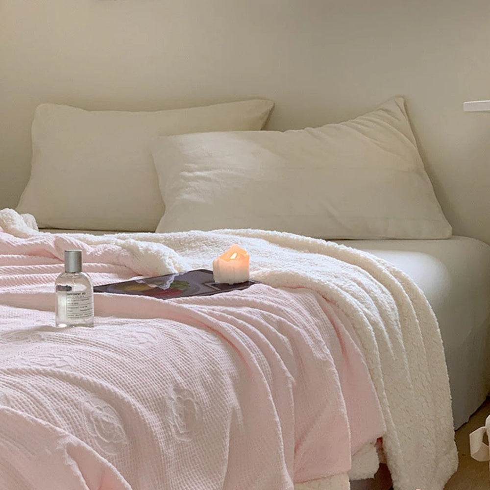 Solène Floral Embossed Sherpa Blanket