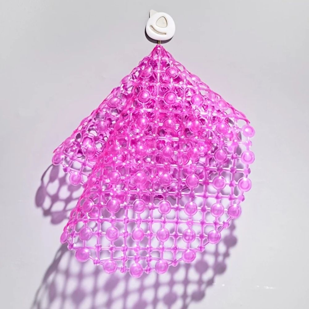 Purple oval non-slip shower mat with strong suction cups, PVC bathroom safety floor mat for tub or shower