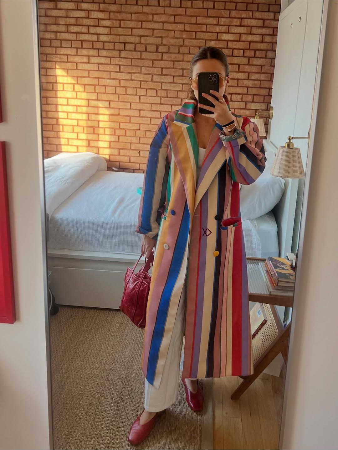 Colorful Striped Burlap Coat