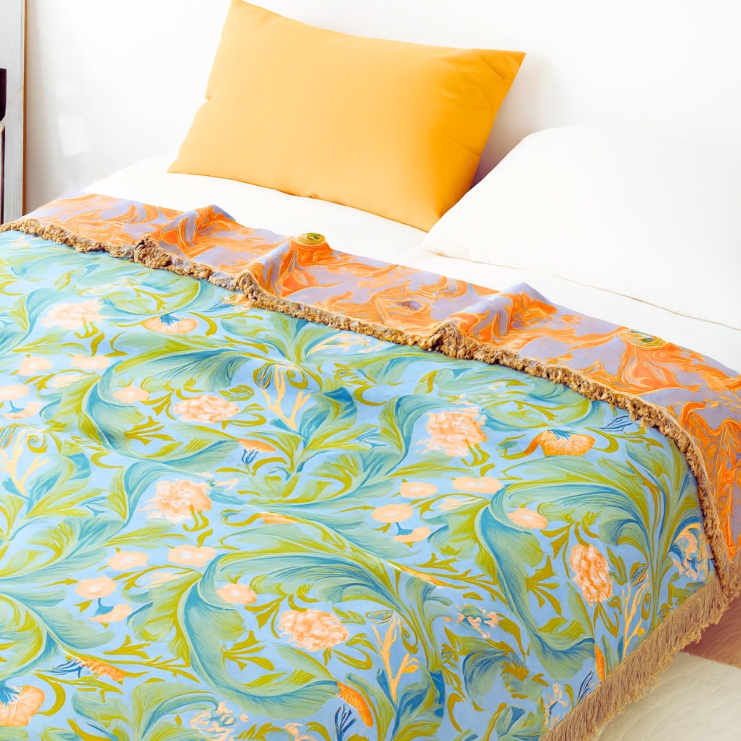 Vintage Floral Tapestry Throw Blanket