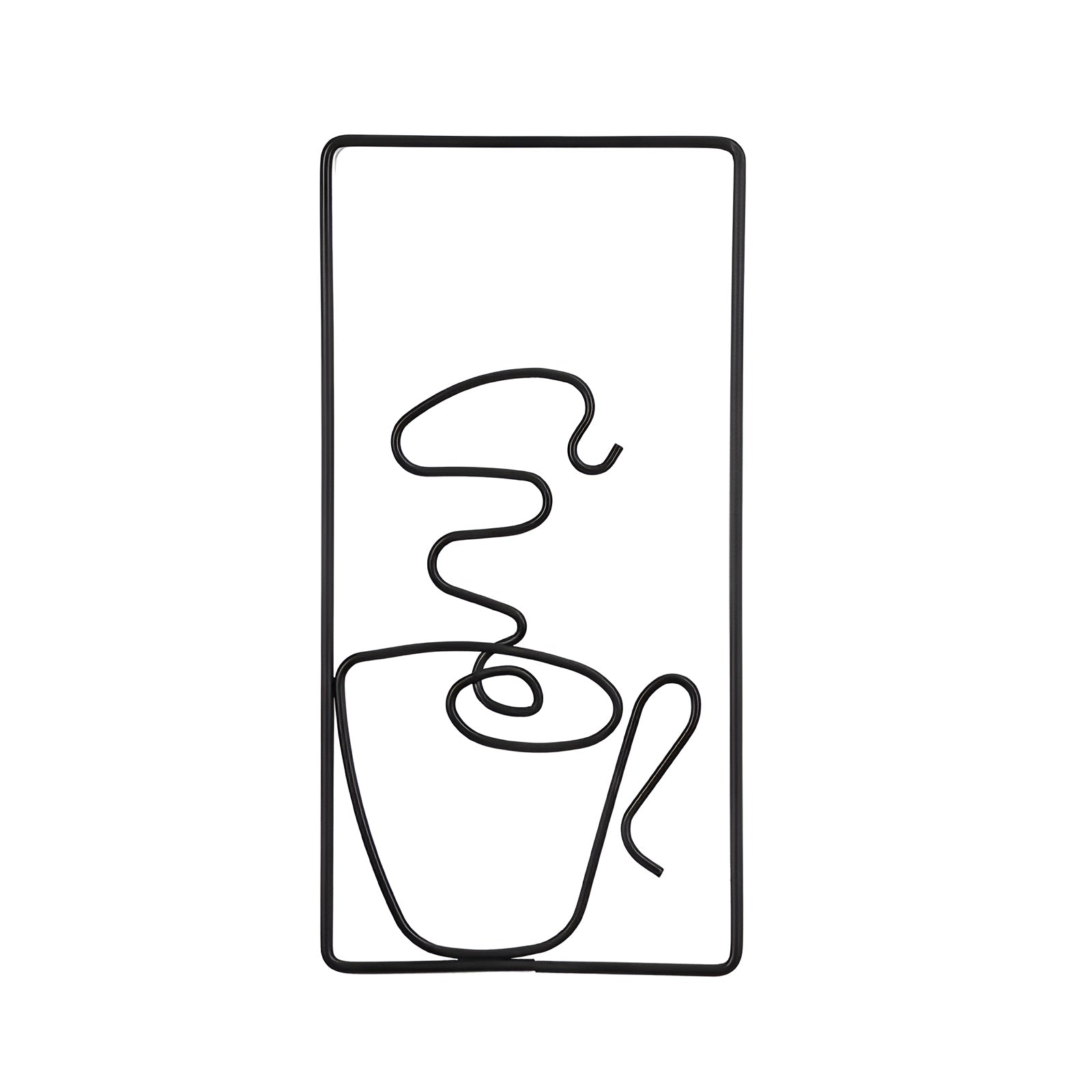 Wall art – Black iron coffee cup design – Creative indoor and outdoor wall decor