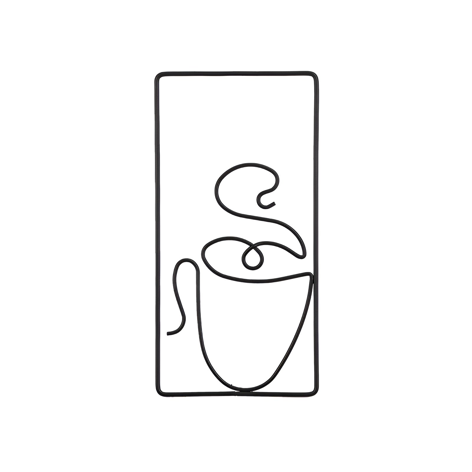 Wall art – Black iron coffee cup design – Creative indoor and outdoor wall decor