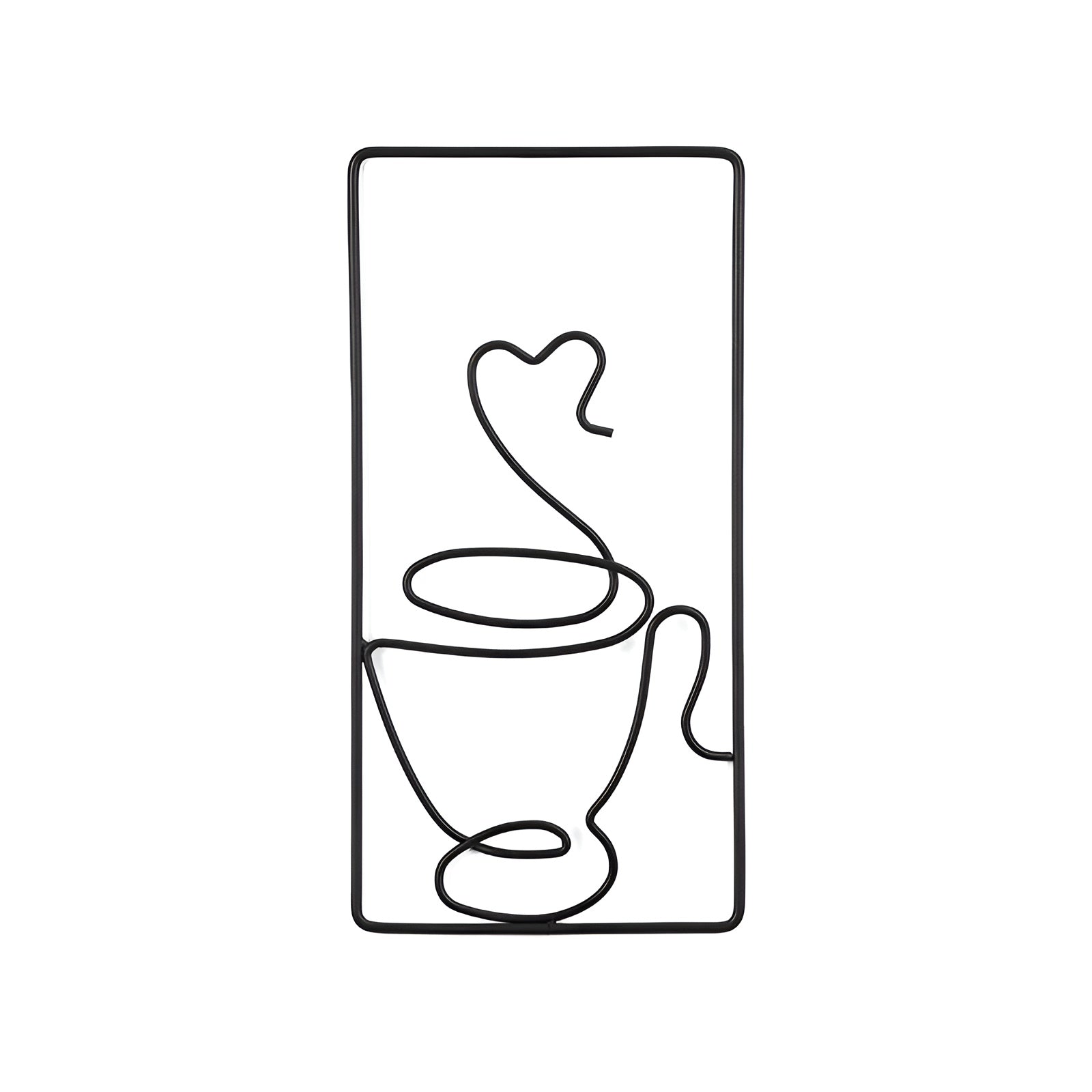 Wall art – Black iron coffee cup design – Creative indoor and outdoor wall decor