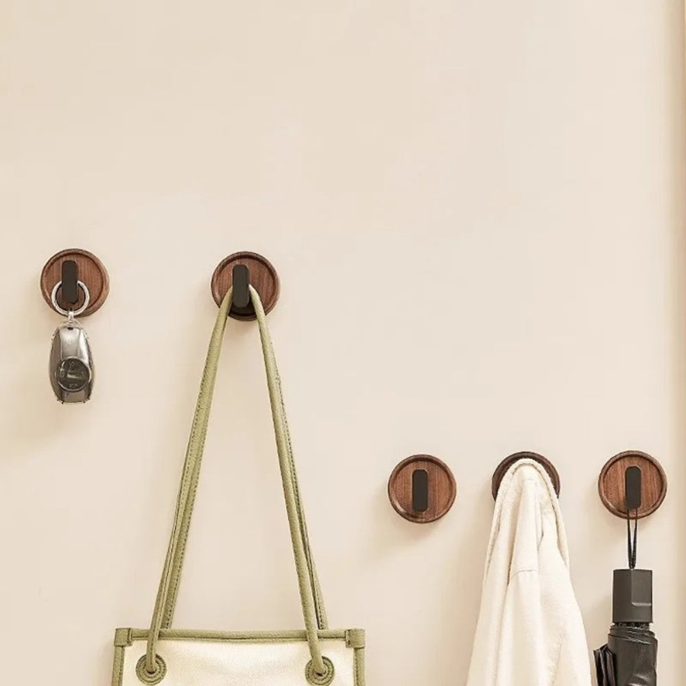 Wall hook – Solid walnut wood – Minimalist Nordic design – Perfect key holder for wall or coat hooks