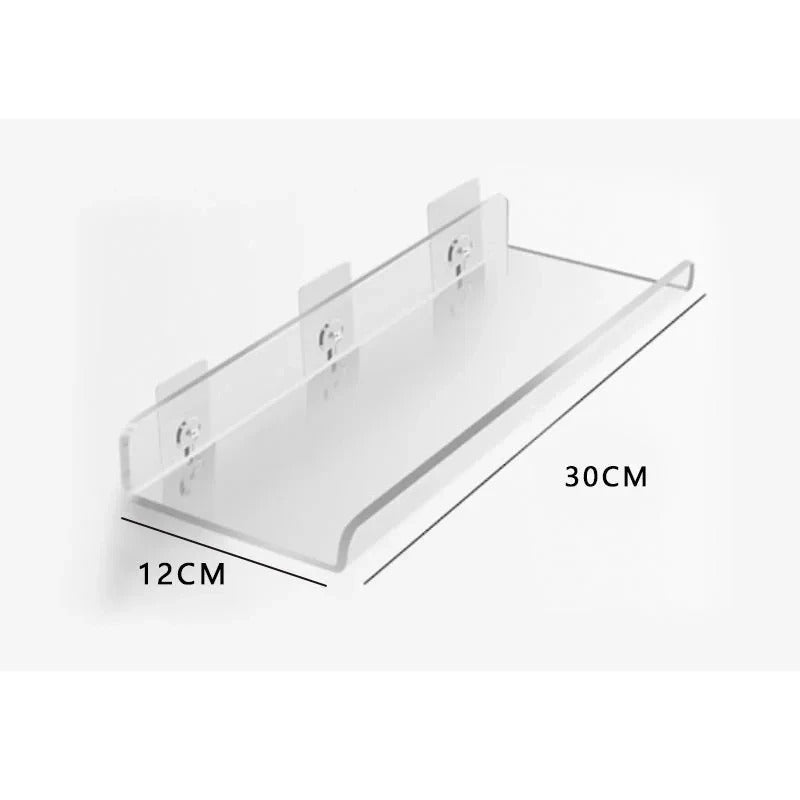 Wall mounted shelf – Premium acrylic – Modern design – Space-saving organizer for bathroom or living room
