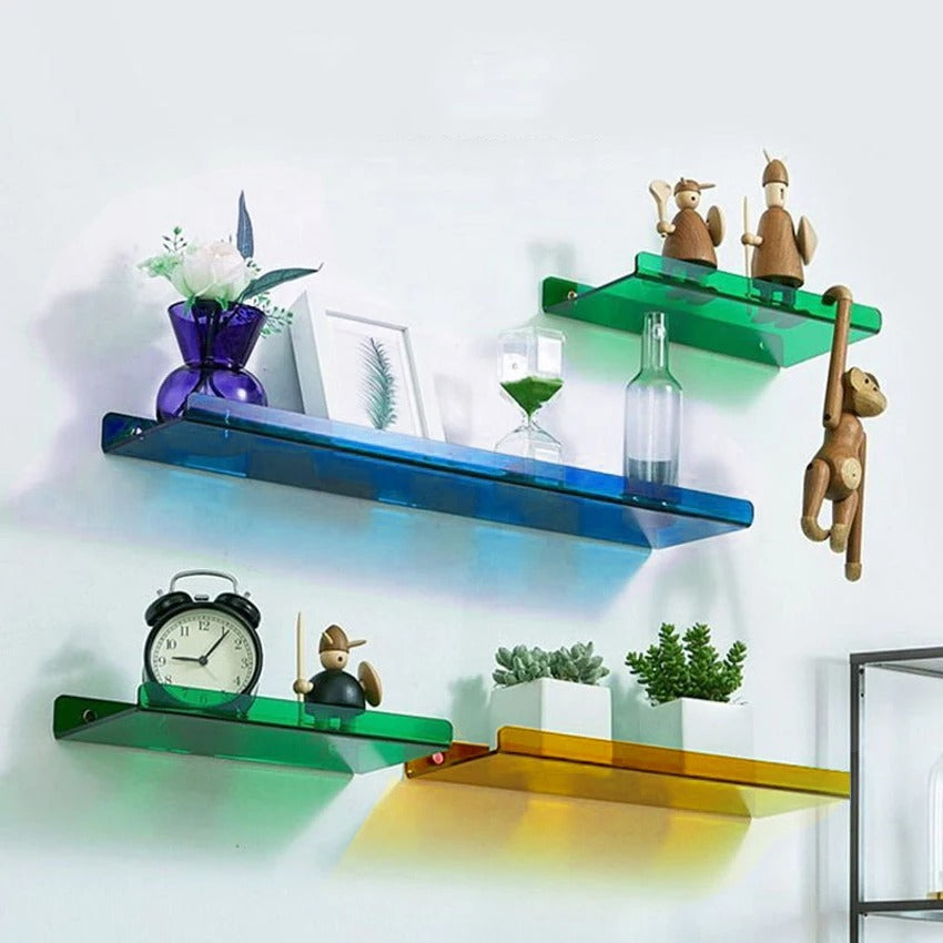 Wall mounted shelf – Premium acrylic – Modern design – Space-saving organizer for bathroom or living room