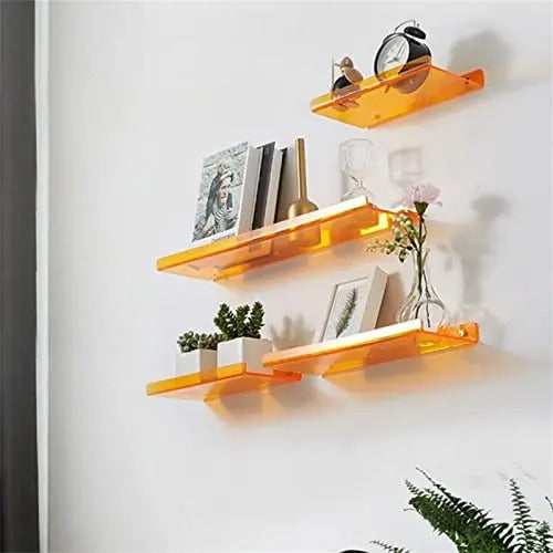 Wall mounted shelf – Premium acrylic – Modern design – Space-saving organizer for bathroom or living room
