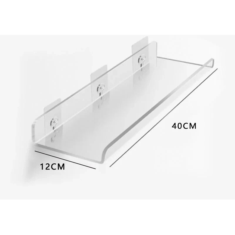 Wall mounted shelf – Premium acrylic – Modern design – Space-saving organizer for bathroom or living room