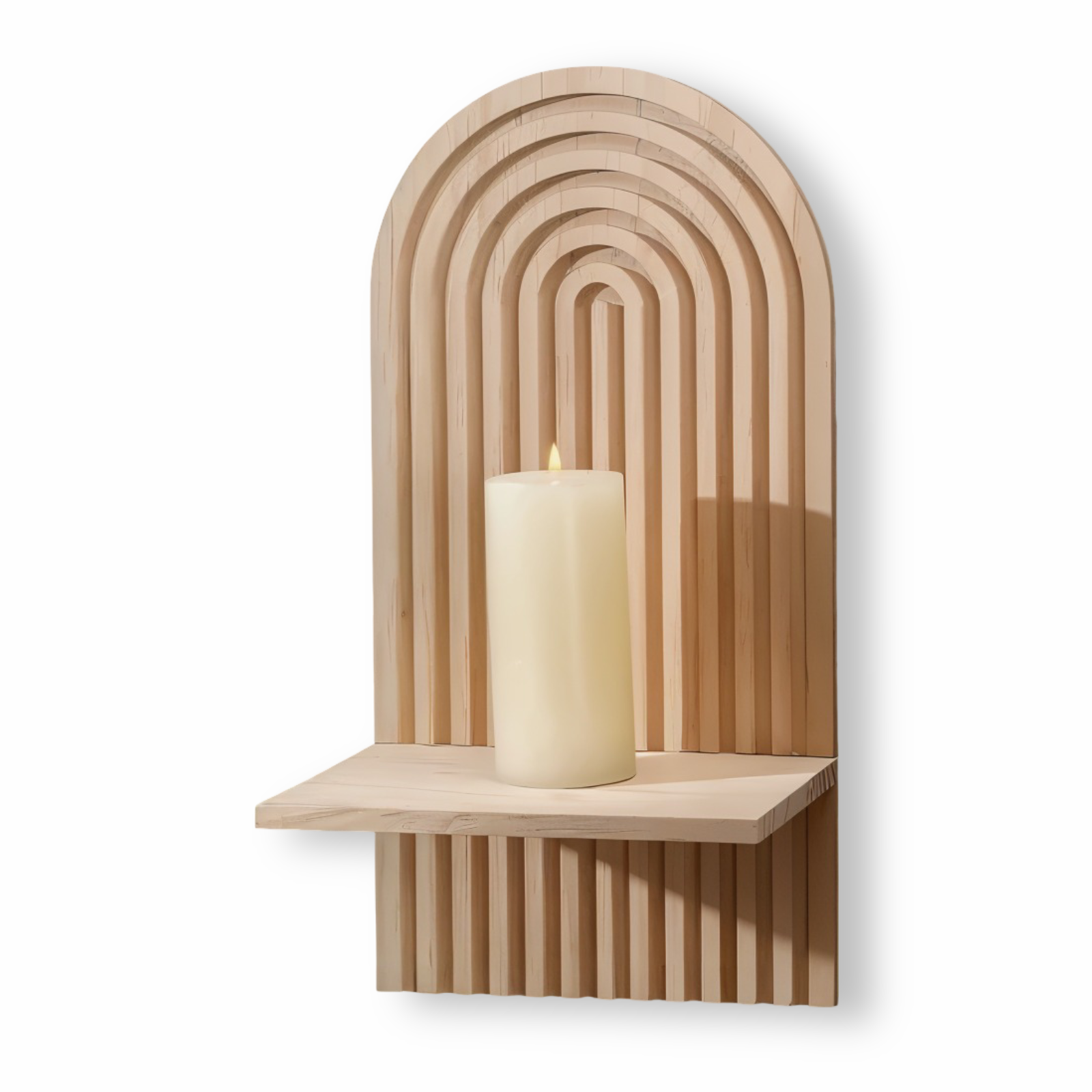 Wall shelf – Minimalist wood – Arch design – Scandinavian style – 6.7 x 4.7 x 13.8 in