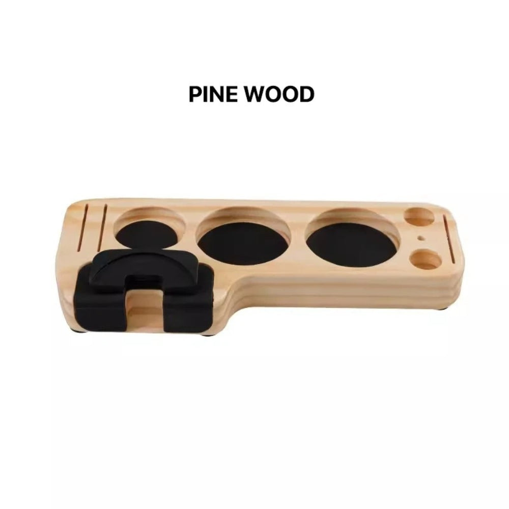 Walnut Espresso Tamper Station Coffee Bar Stand