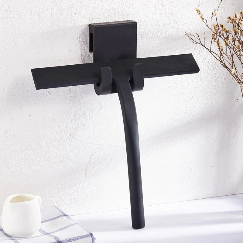 Water squeegee – Premium stainless steel – Elegant black design – Modern bathroom cleaning tool