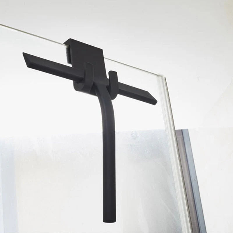 Water squeegee – Premium stainless steel – Elegant black design – Modern bathroom cleaning tool