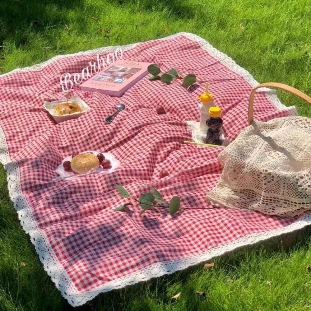 Picnic Mat - Thickened Red Checkered Outdoor Blanket, Multiple Sizes Available
