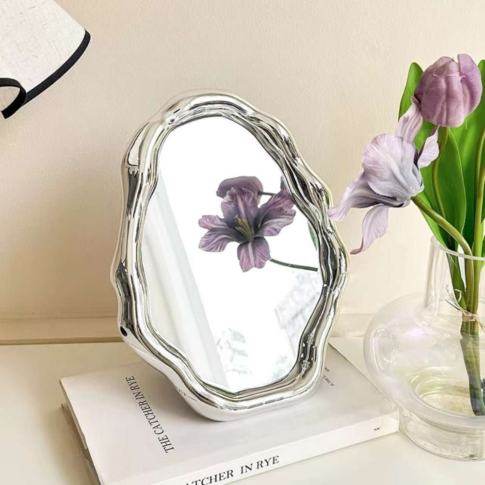 Wave Sculptural Tabletop Mirror