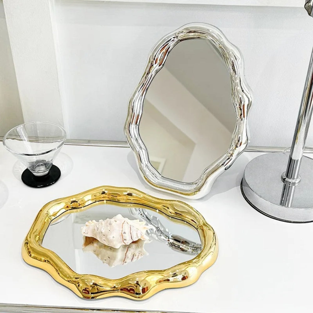 Wave Sculptural Tabletop Mirror