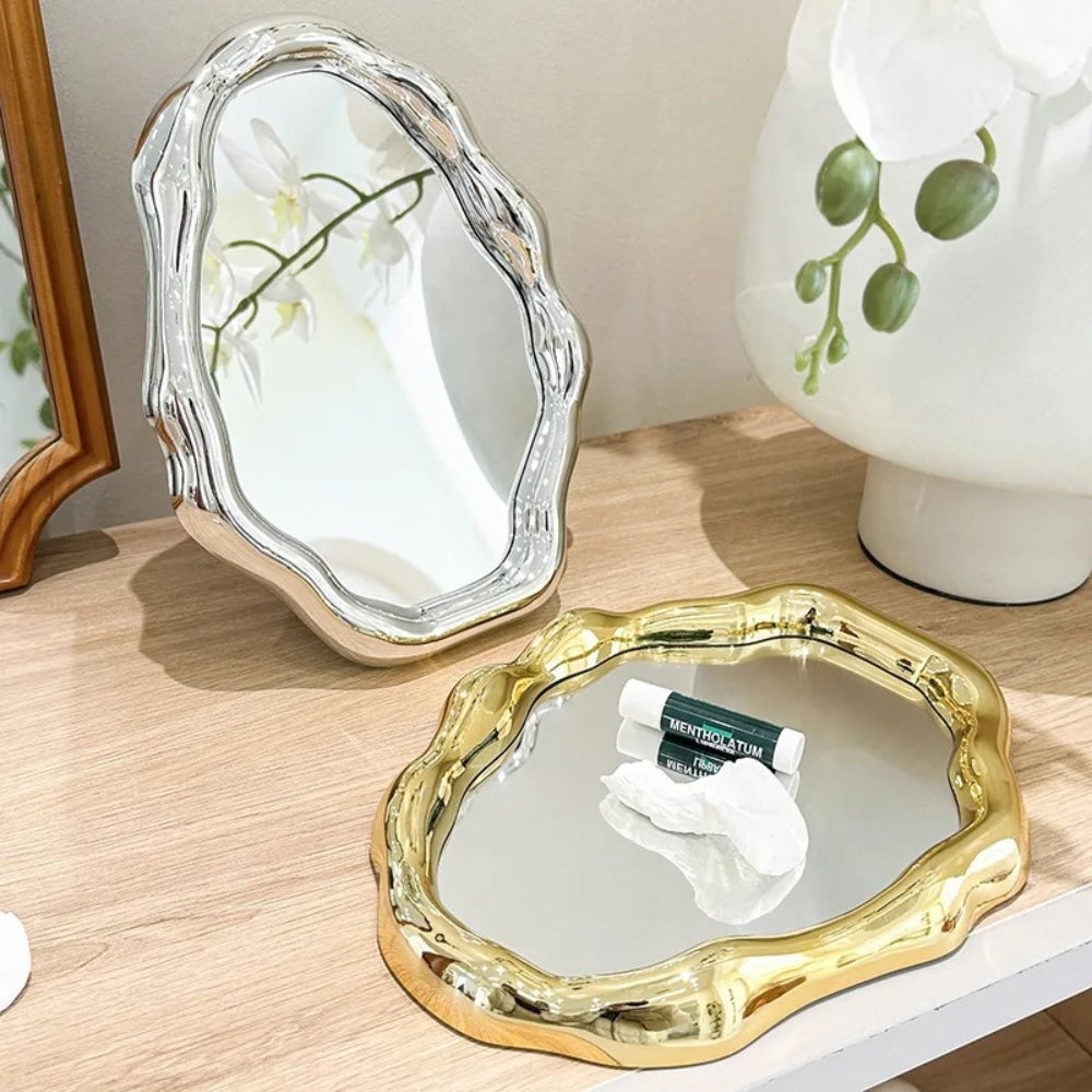Wave Sculptural Tabletop Mirror
