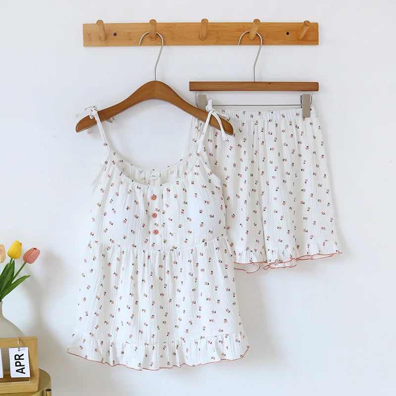 Women's Cotton Pajama Set - Soft Top and Shorts, Best Pajamas for Women for Home Comfort