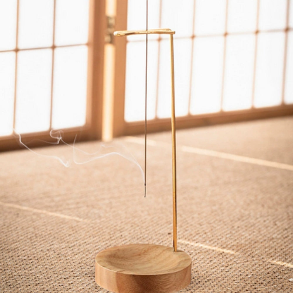 Wooden Incense Burner with Metal Holder