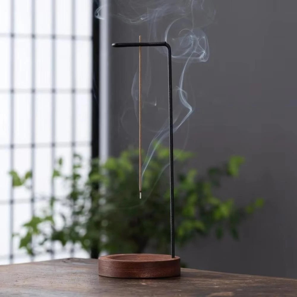 Wooden Incense Burner with Metal Holder