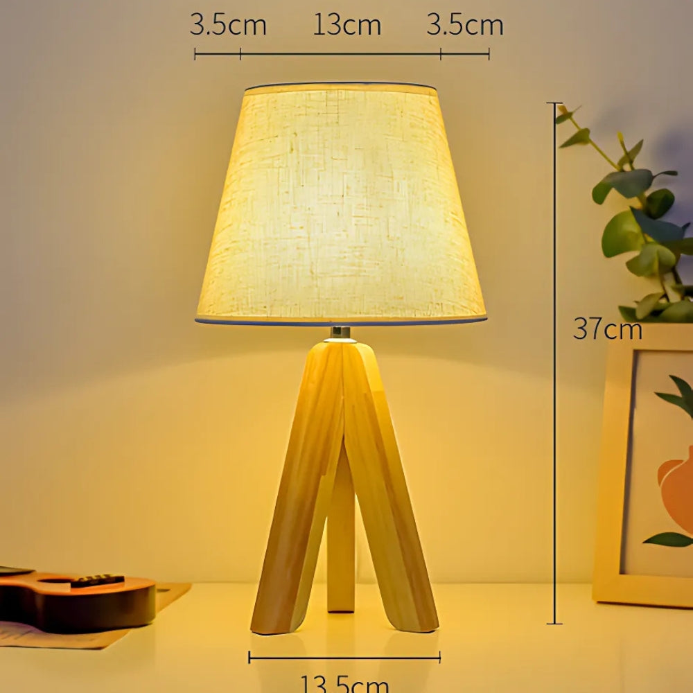 Wooden Tripod USB Table Lamp