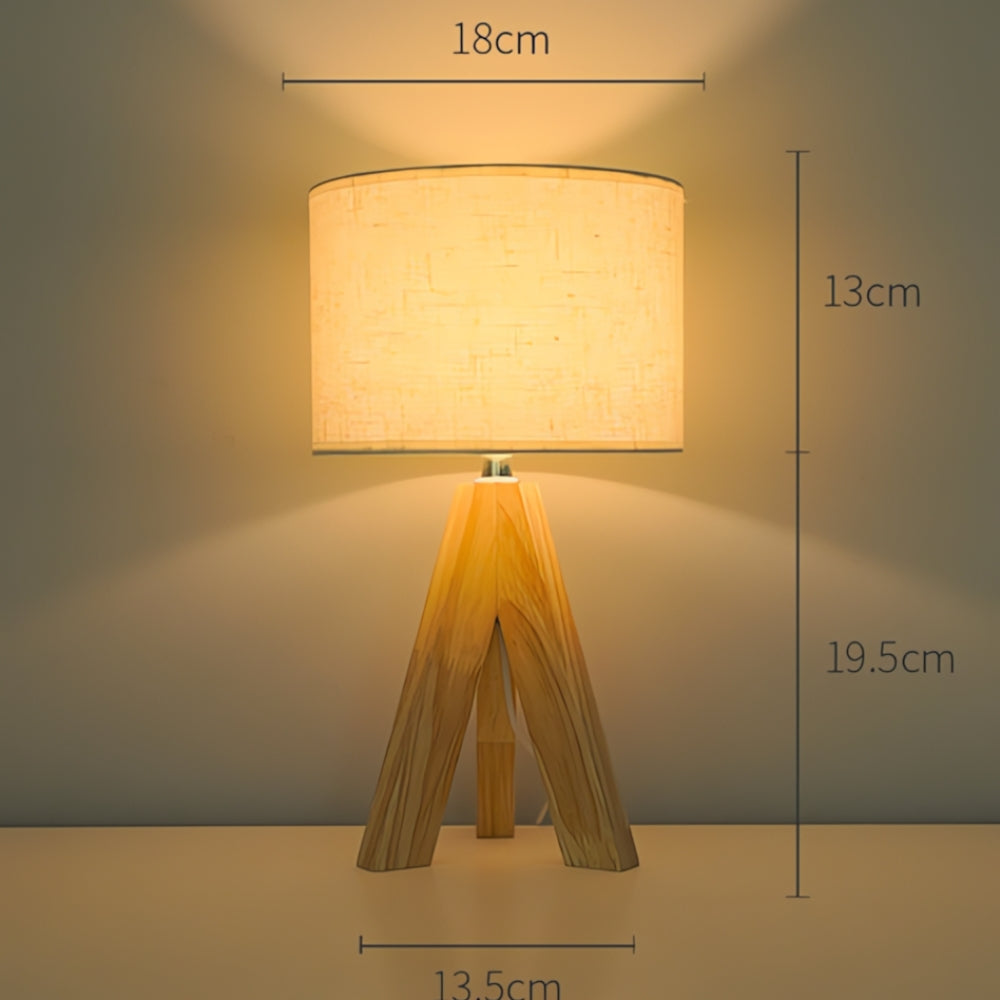 Wooden Tripod USB Table Lamp