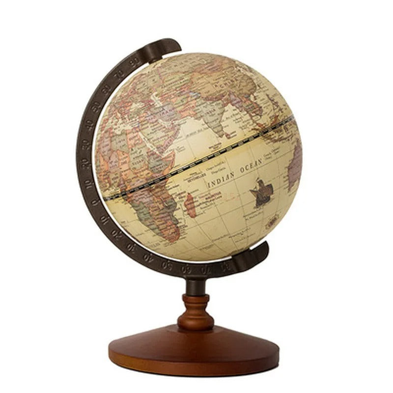 World globe – Retro-style – Brown map –  Elegant home decor