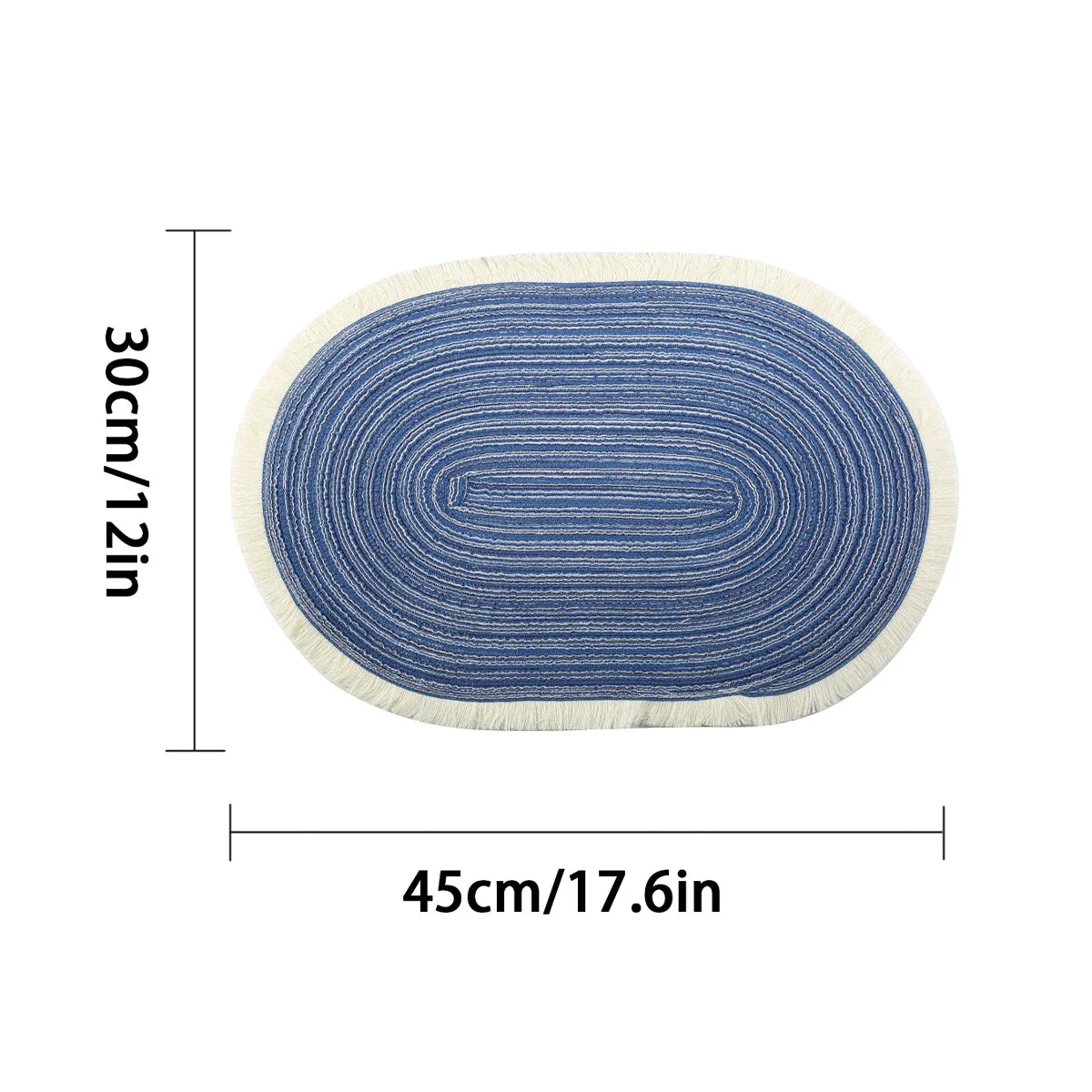 Woven Braided Placemats Set of 4, Washable Non-Slip Table Mats, 18x12 Inches