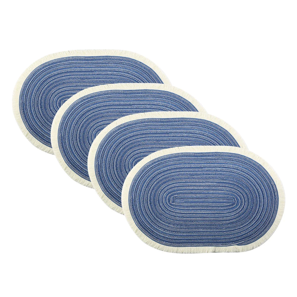 Woven Braided Placemats Set of 4, Washable Non-Slip Table Mats, 18x12 Inches