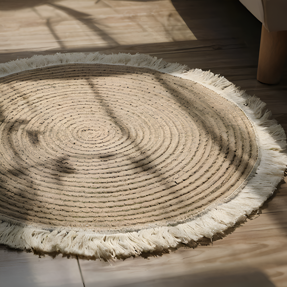 Woven rug – Handcrafted scrim – Vintage Japanese design – Plush and anti-slip – 18 to 39 inch in diameter