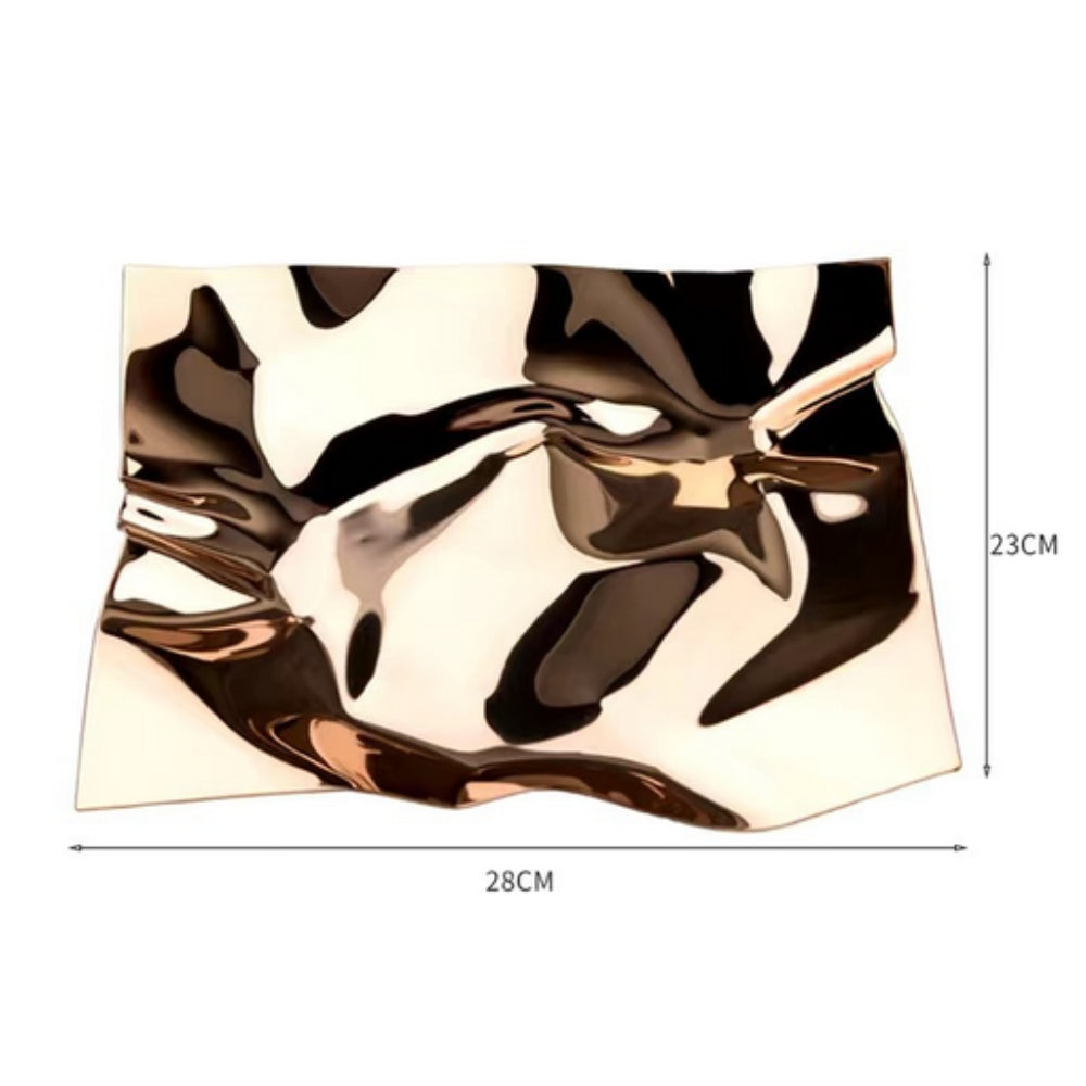 Wrinkled Stainless Steel Obsidian Tray