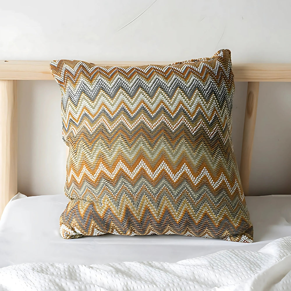 Zigzag Knit Boho Throw Cushion Cover
