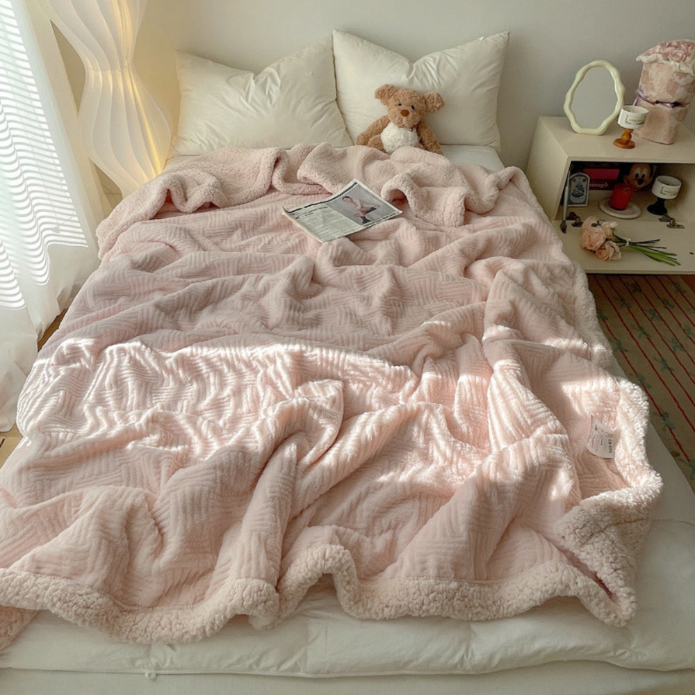Seraphina Soft Jacquard Rabbit Plush Blanket